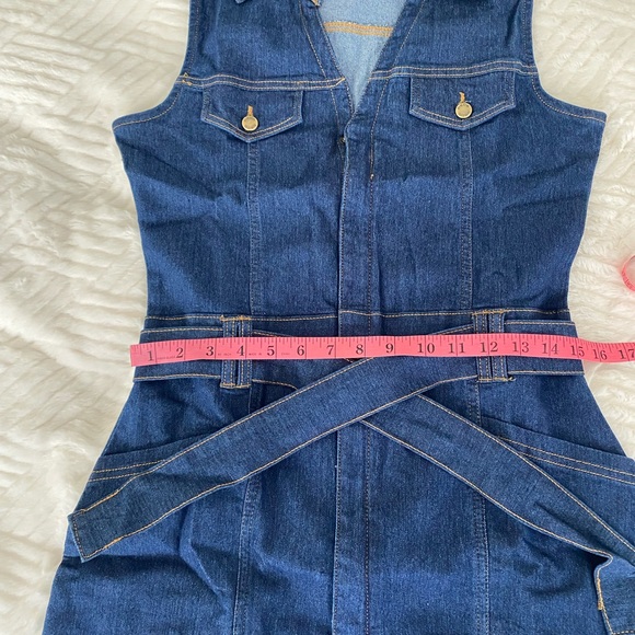 ZARA JUNIOR’S TIE FRONT DRESS WITH HIDDEN POCKET COLOR INDIGO WASH SIZE M - Picture 10 of 11